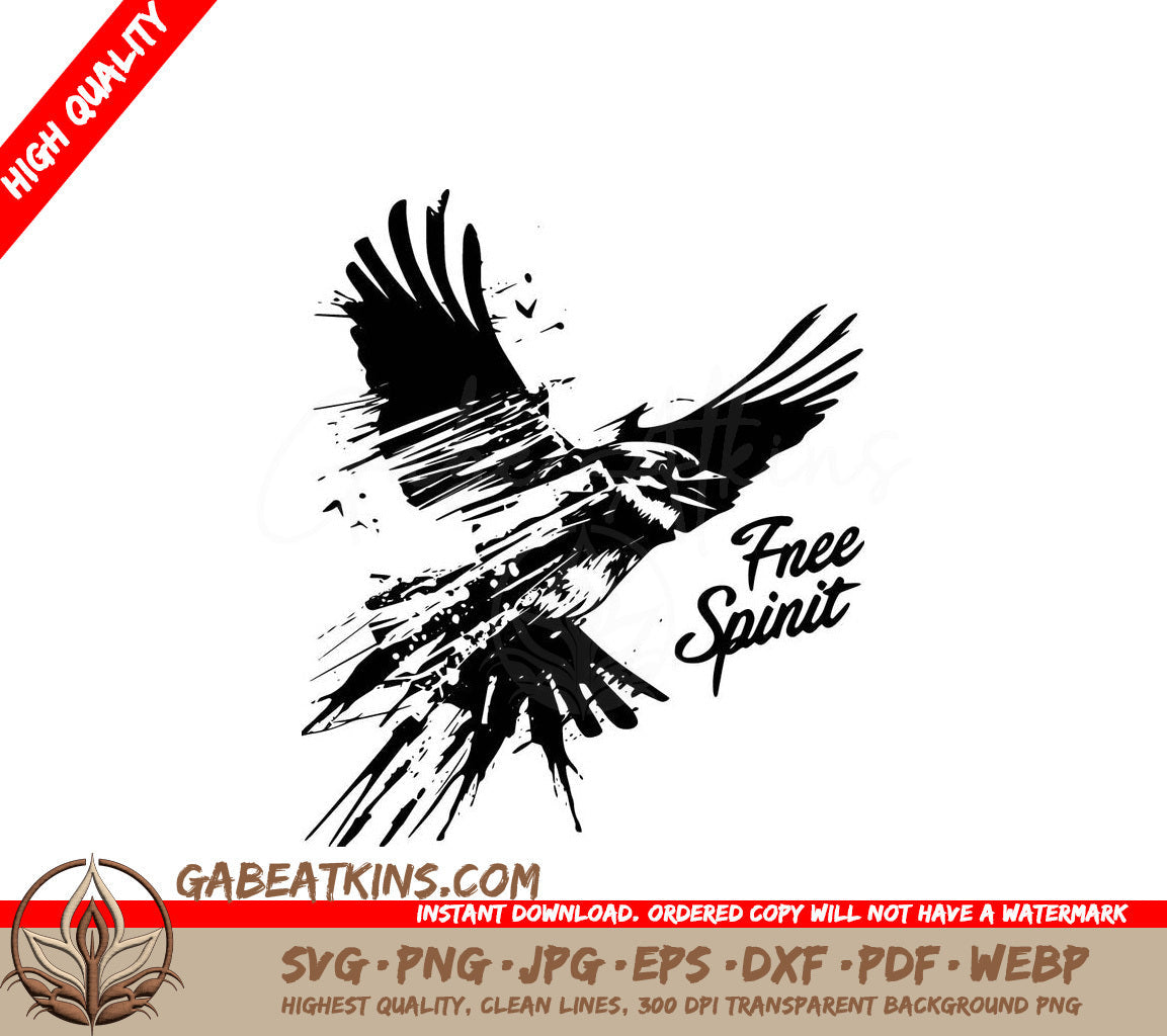 A Bird With The Words Free Spirit Below It SVG - Free Spirit SVG