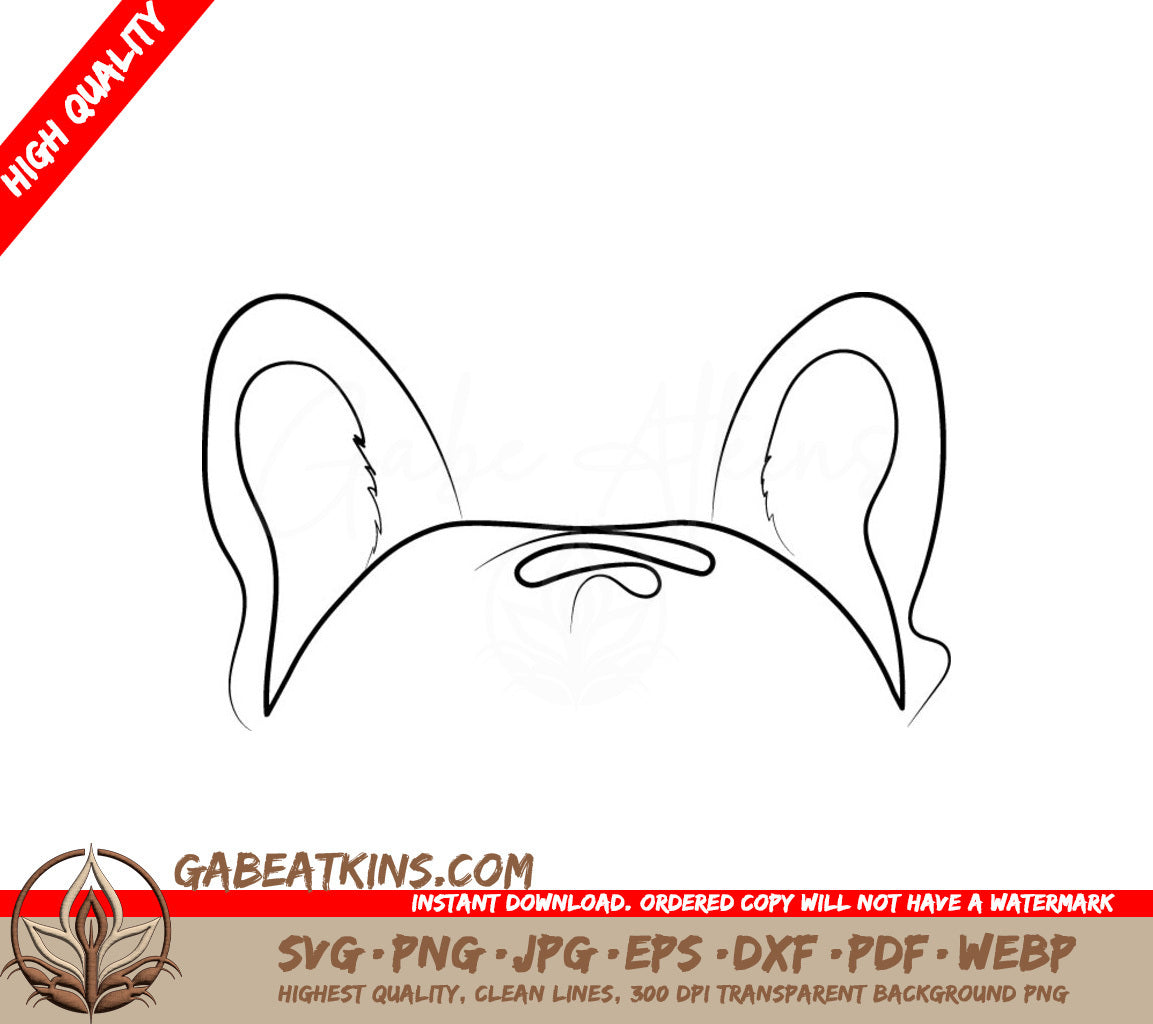 French Bulldog Ears SVG - Pet Portrait Clipart SVG
