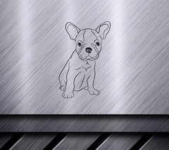 French Bulldog Puppy Sitting Down - SVG Illustration SVG