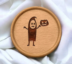 Ghost Holding Pumpkin SVG - Halloween Clipart SVG