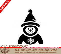 Snowman with Snowflake SVG - Christmas Borderline Bliss SVG