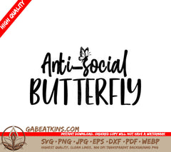 Anti-Social Butterfly SVG -  Design Design SVG