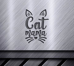 Cat Mama SVG with Ears & Whiskers - Funny Cat Mom Design SVG