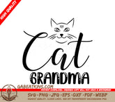 Cat Grandma SVG - Funny  Cat Drawing SVG