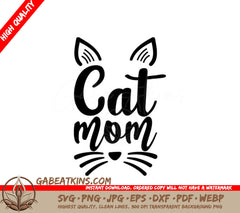 Cat Mom Silhouette SVG - Funny Cat Design SVG