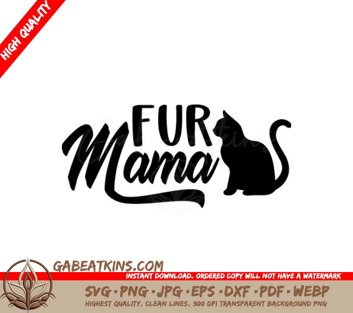 Fur Mama Cat Silhouette SVG SVG