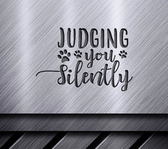 Funny Cat Judging You Silently SVG - Sign with Paw Prints SVG