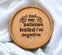 I Had My Patience Tested, Im Negative SVG - Funny Christmas Ornament SVG