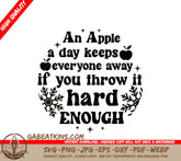 Funny Christmas Ornament SVG - An Apple a Day Keeps Everyone Away SVG
