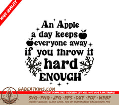 Funny Christmas Ornament SVG - An Apple a Day Keeps Everyone Away SVG