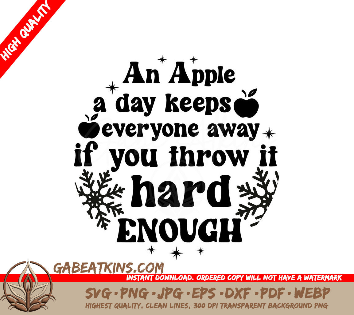 Funny Christmas Ornament SVG An Apple A Day Keeps Everyone Away SVG