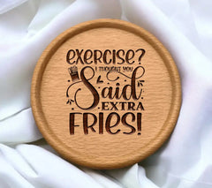 Funny Exercise Extra Fries SVG Quote - Fitness Design SVG