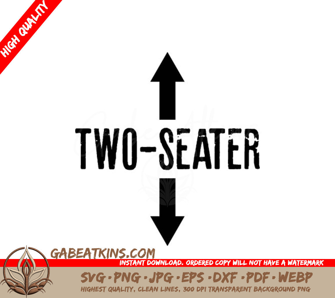 Two-Seater SVG - Funny Sign with Arrows SVG