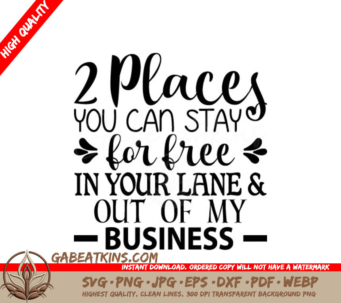 Stay In Your Lane SVG - Funny Shirt Design SVG
