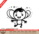 Funny  Fairy SVG - Cartoon Flying Character Illustration SVG