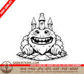 Funny Monster Castle SVG -  Cartoon Illustration SVG