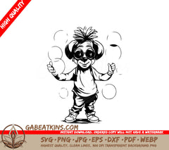 Funny Doggo with Sunglasses SVG - Clown & Balloons Vector Illustration SVG