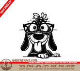 Funny Dog with Glasses SVG - Silhouette SVG