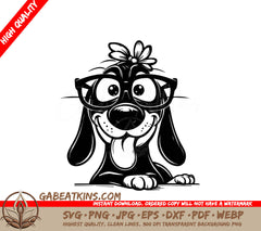 Funny Dog with Glasses SVG - Silhouette SVG
