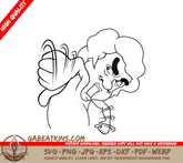 Funny Cartoon Man Coloring Page SVG -  Drawing SVG