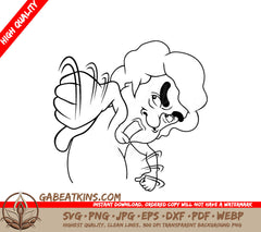 Funny Cartoon Man Coloring Page SVG - Drawing SVG