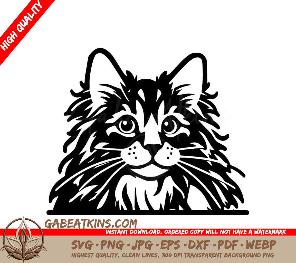A Cats Face SVG - Furry Whisker Watcher SVG