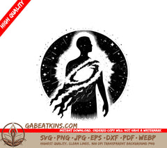 A Man With A Galaxy Coming Out Of His Chest SVG - Galaxy Within SVG
