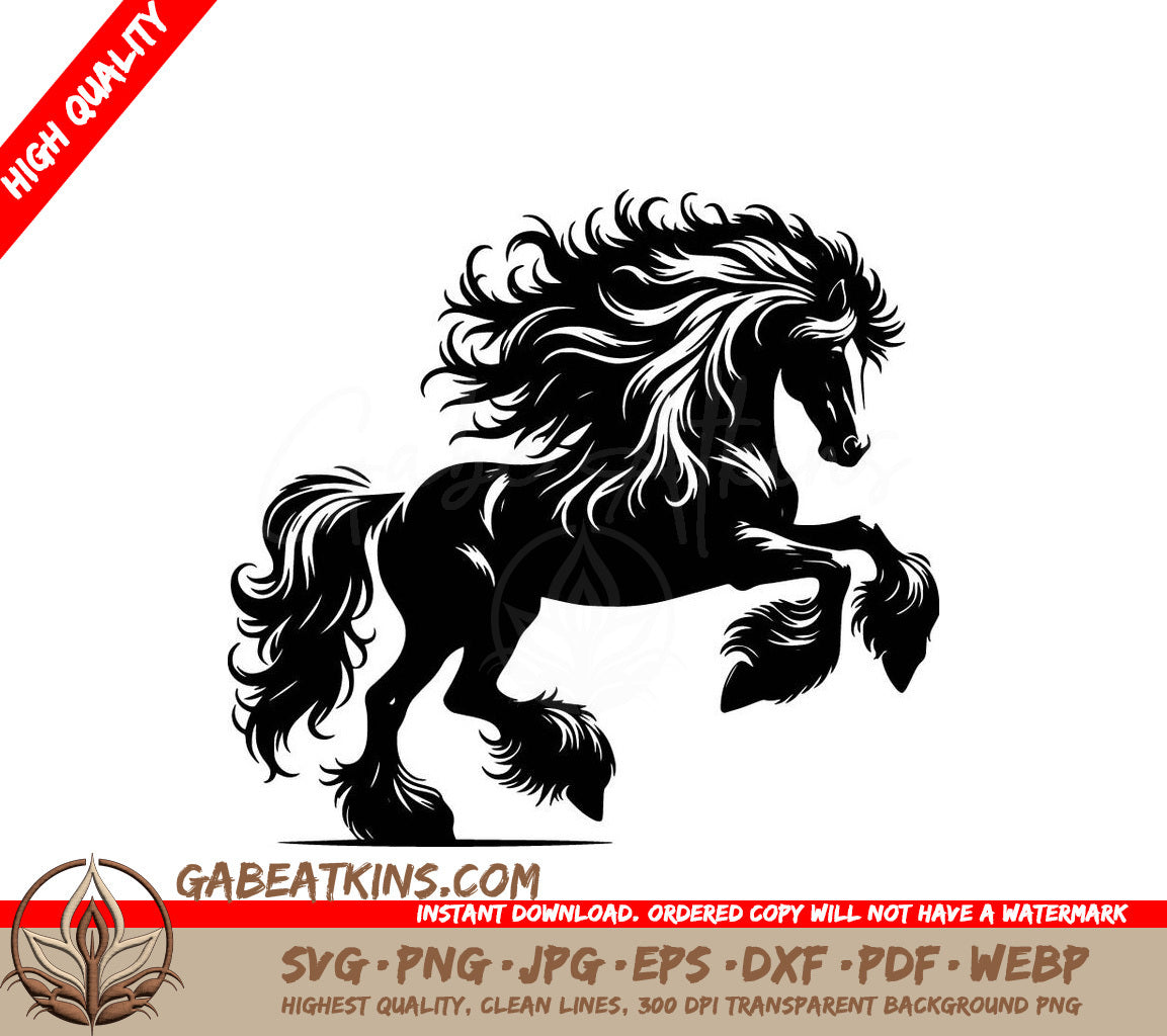 A Horse With A Long Mane SVG - Galloping Beauty Horse SVG