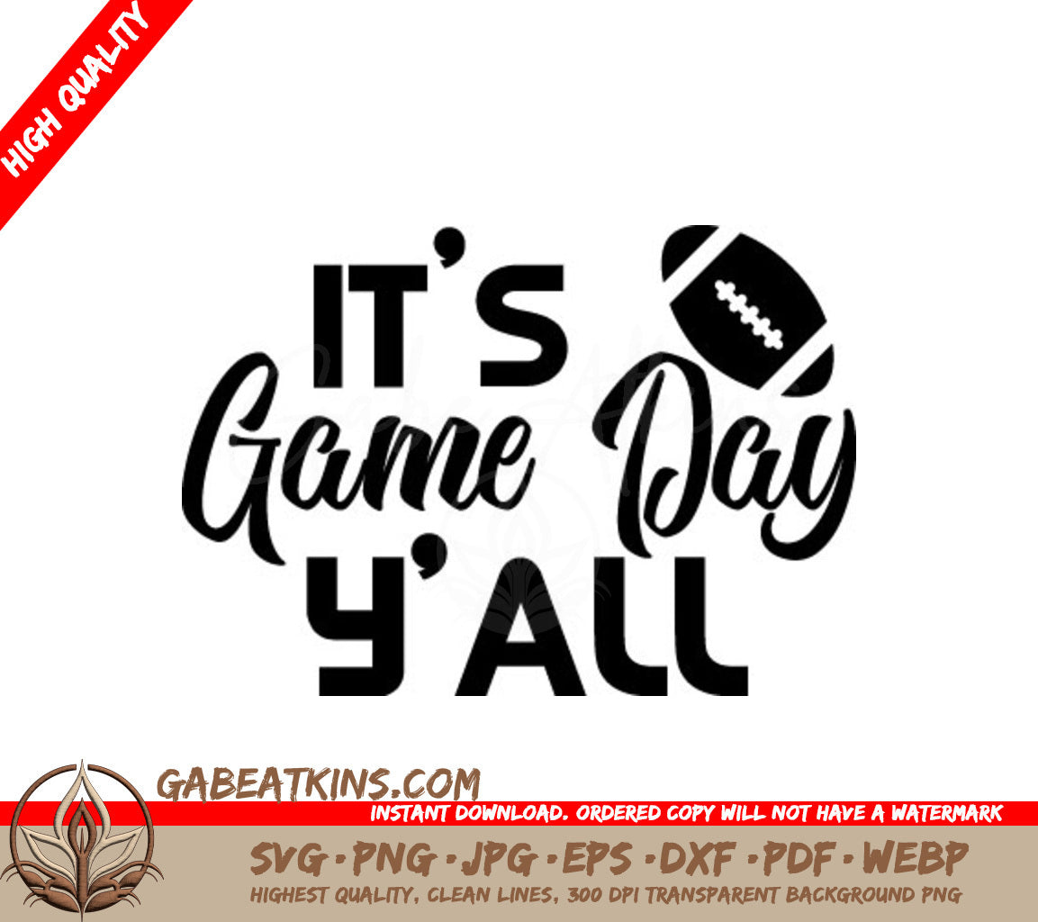 Game Day SVG Design - Football on White Background SVG