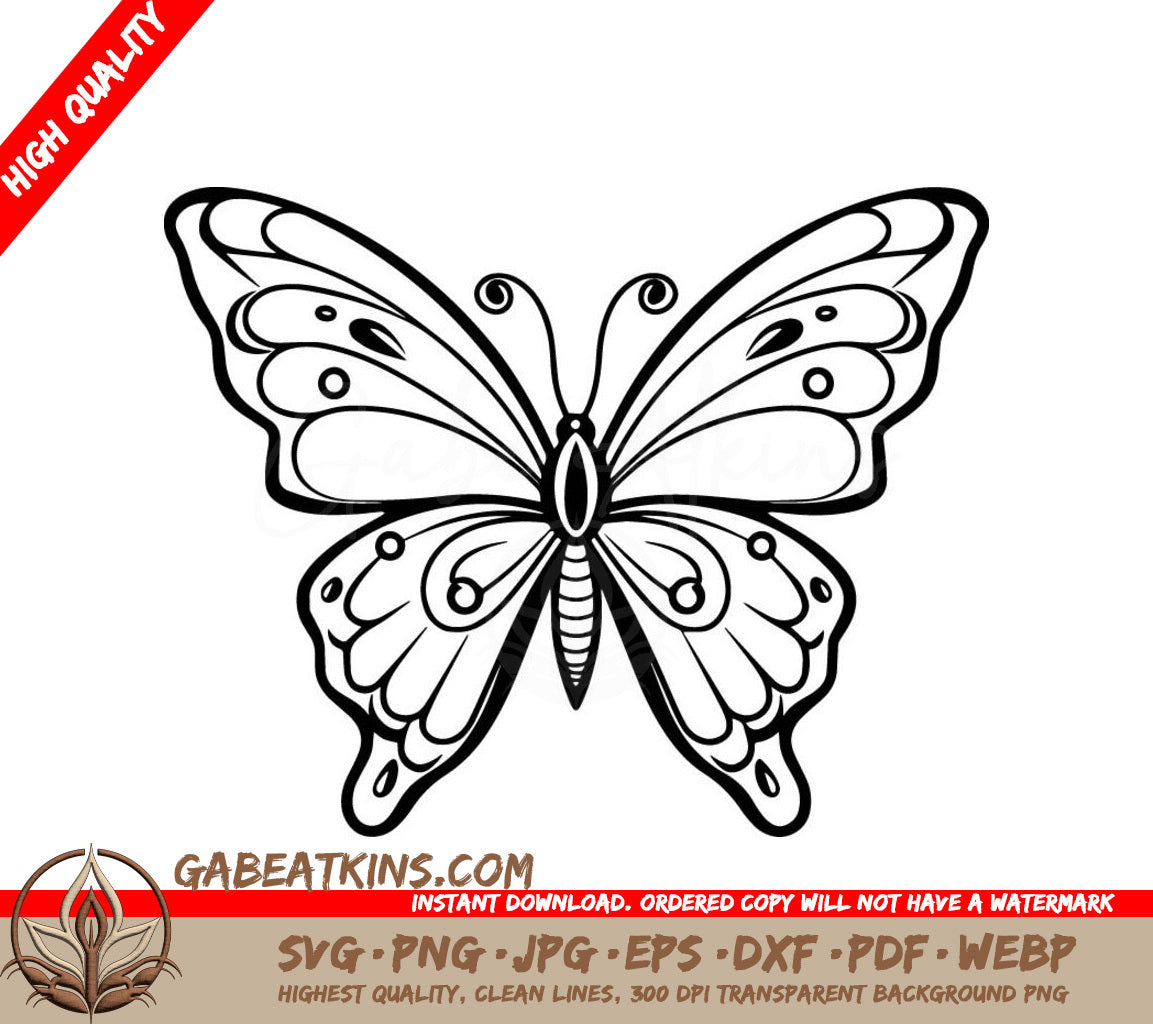 Garden Butterfly SVG - A Butterfly On A White Background