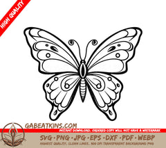 Garden Butterfly SVG - A Butterfly On A White Background