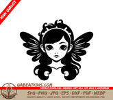 Cute Fairy with Wings SVG -  Cartoon Illustration SVG