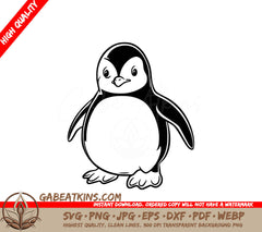 A Penguin On A White Background SVG - Gentle Penguin SVG