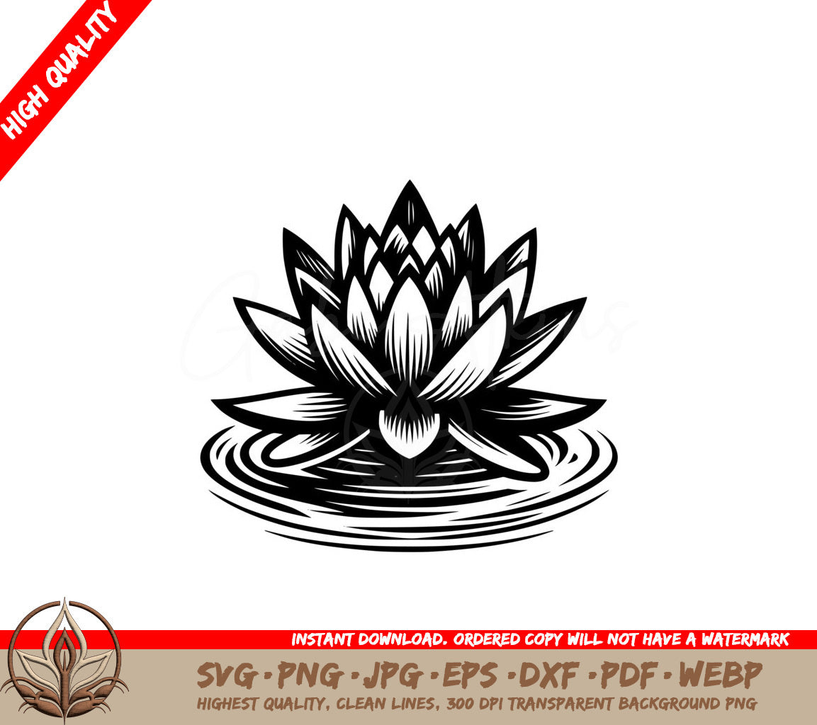 Gentle Water Lily Digital Product - SVG