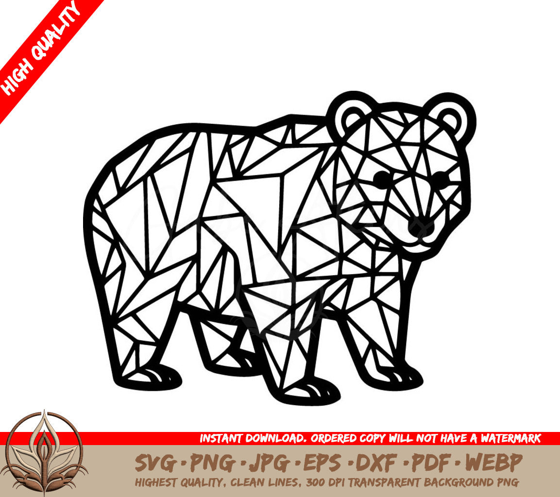 A Black And White Drawing Of A Bear That Says High Quality