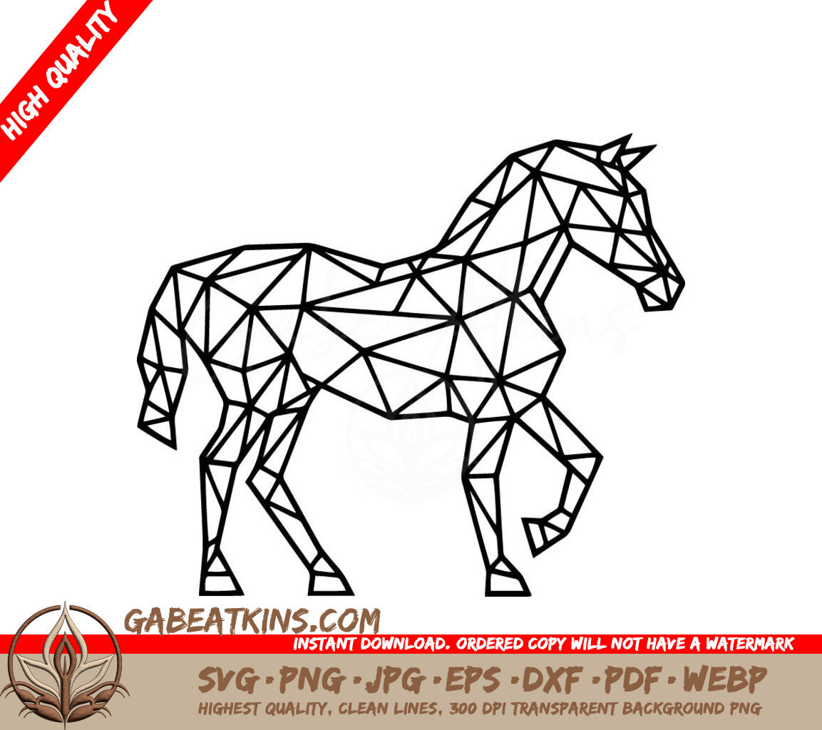 A Horse Made Of Triangles SVG - Geometric Equine SVG