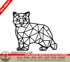 A Cat Made Of Triangles SVG - Geometric Feline SVG