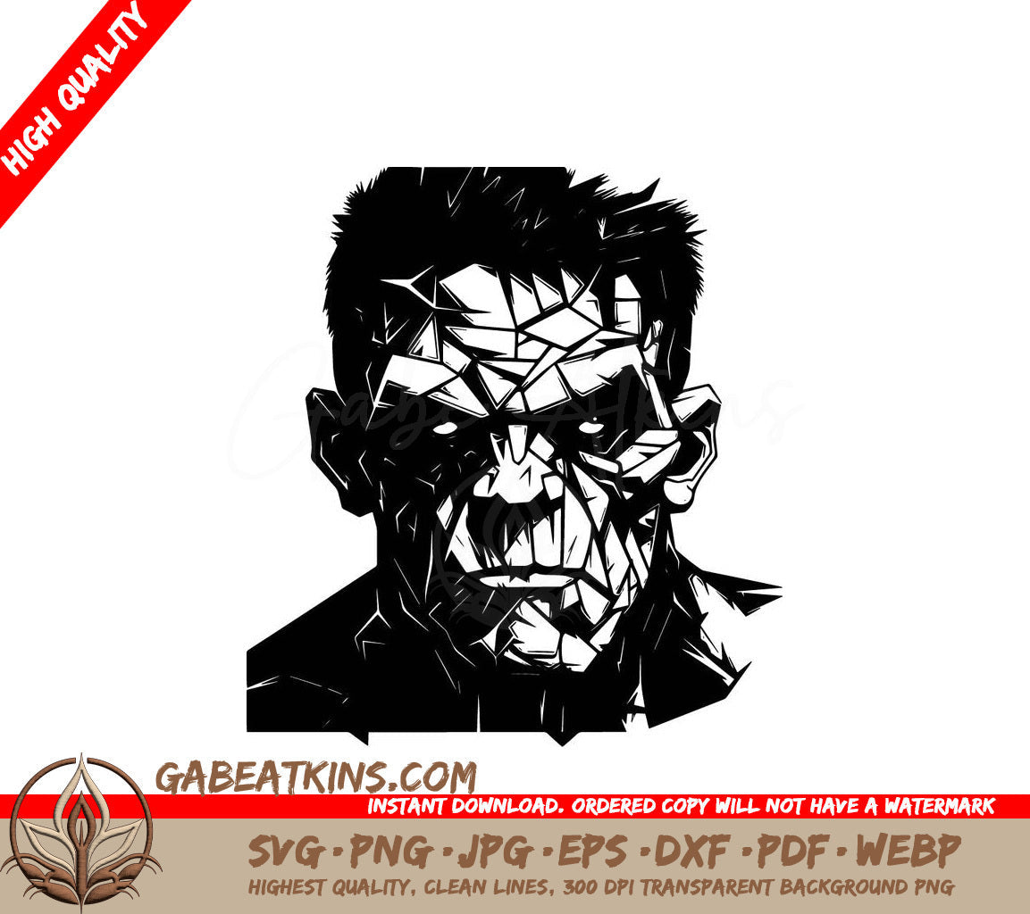 A Mans Face SVG - Geometric Frankenstein SVG
