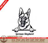 German Shepherd Peeking SVG -  Drawing SVG
