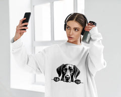 German Shorthaired Pointer Peeking Over Wall SVG - Drawing SVG