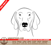 German Shorthaired Pointer Dog Face SVG - Drawing SVG