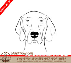 German Shorthaired Pointer Dog Face SVG - Drawing SVG