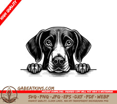 German Shorthaired Pointer Dog SVG - Table Peek SVG