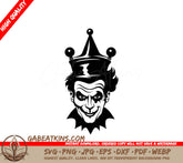 ## Ghastly Grinning Joker Crown SVG - Creepy Clown Emblem SVG