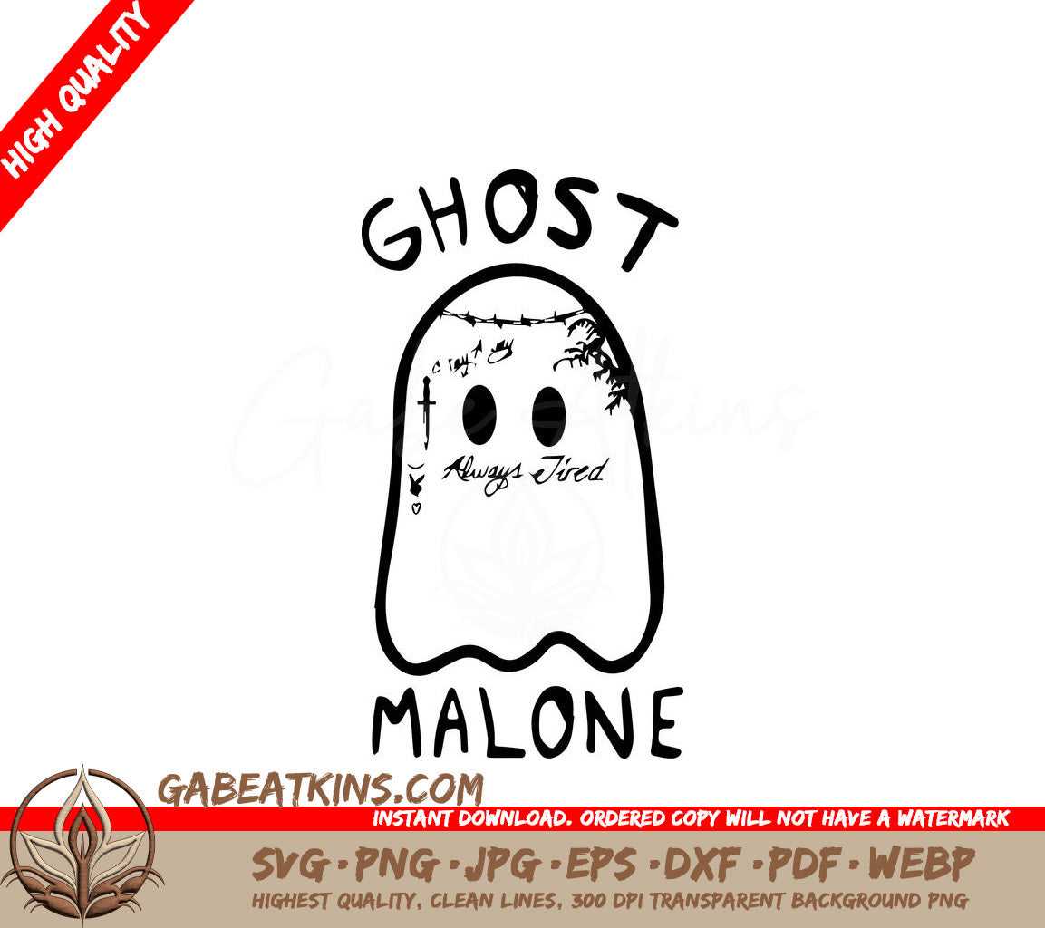 A Ghost That Says Ghost Malone SVG - Ghost Malone SVG SVG