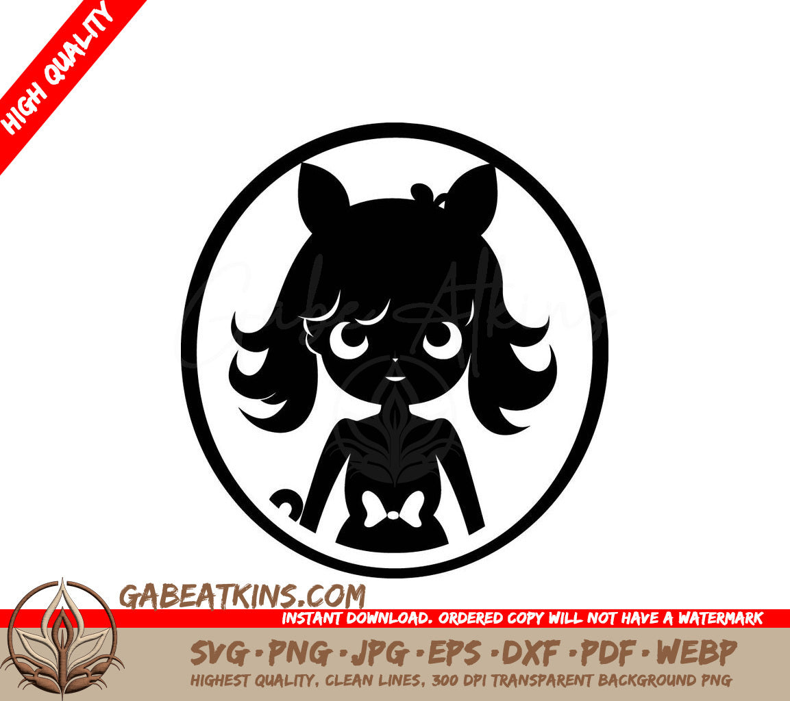 Cute Halloween Ghost Girl SVG with Bow - Ghoulishly Glamorous Design SVG