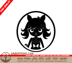 Cute Halloween Ghost Girl SVG with Bow - Ghoulishly Glamorous Design SVG
