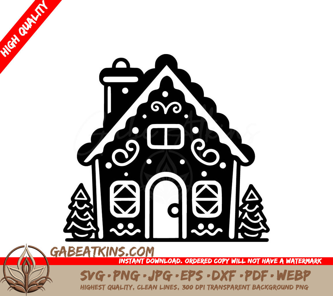 A Gingerbread House SVG - Gingerbread Cottage SVG