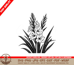 Gladiolus Flower Stem SVG - Digital Product File