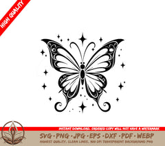 Glistening Butterfly SVG - Digital Product in Multiple Formats